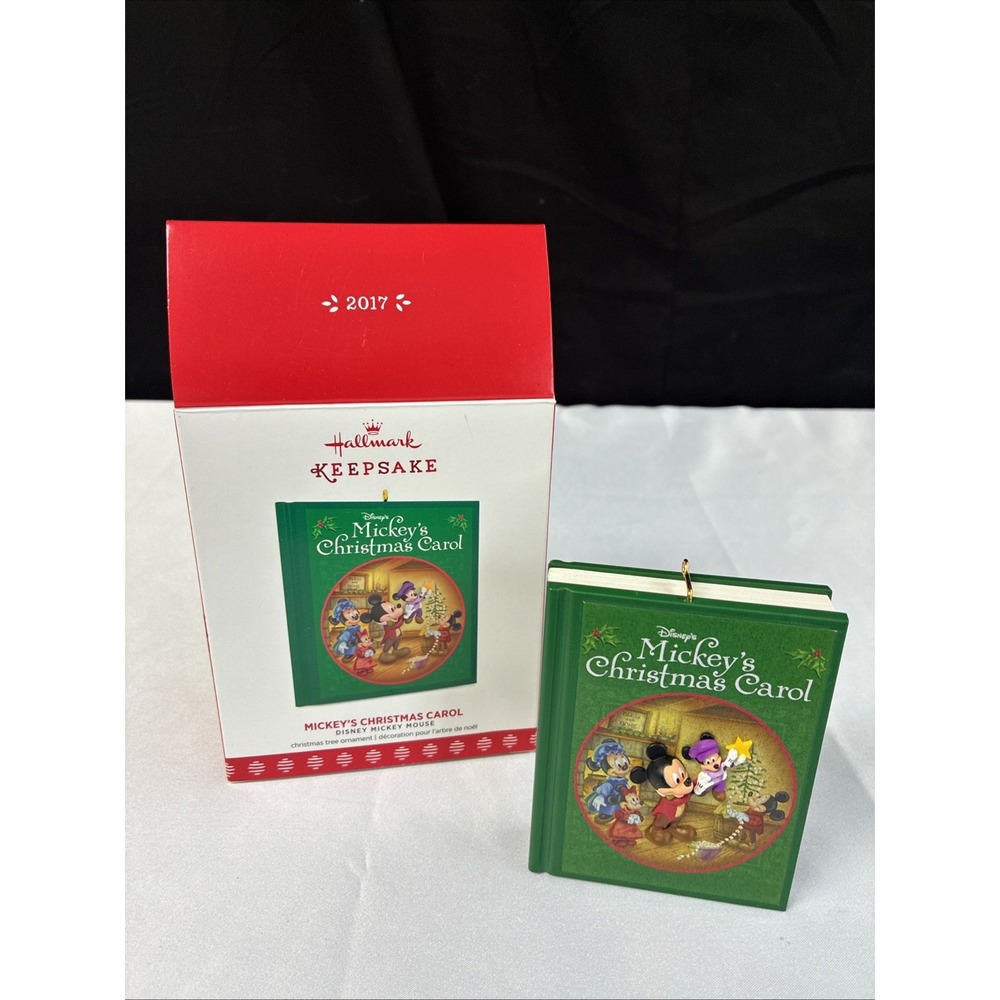 Hallmark Disney Mickey's Christmas Carol Book Ornament 2017 QXD6115 Green
